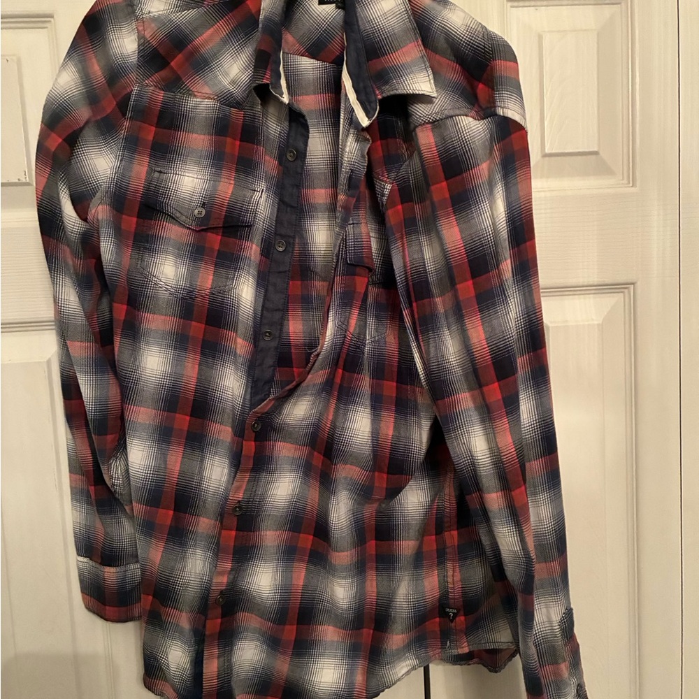 Guess Plaid Shirt in Red and Blue